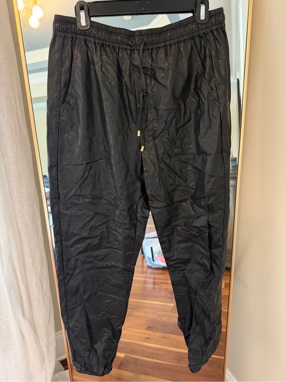 Tyler Boe faux leather Jogger Pants - Lightweight Drawstring Waist